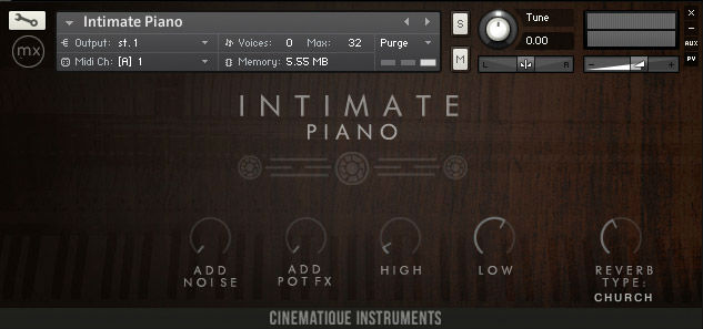 Charakter Piano Collection Intimate Piano UI