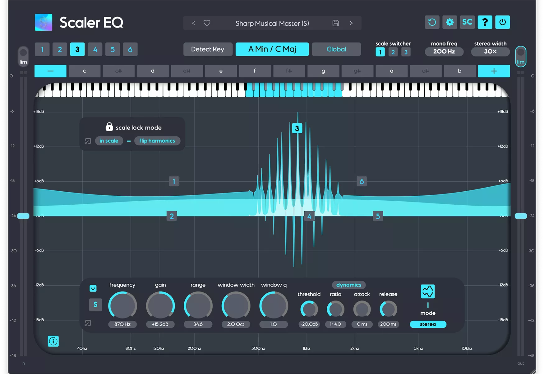 Scaler EQ - User Interface - Harmonics