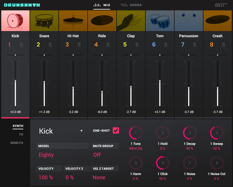 AIR Music Drum Synth - UI 2