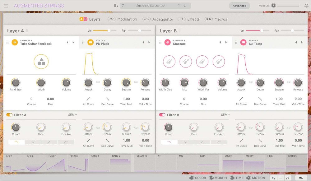 Arturia Augmented STRINGS - Layers View