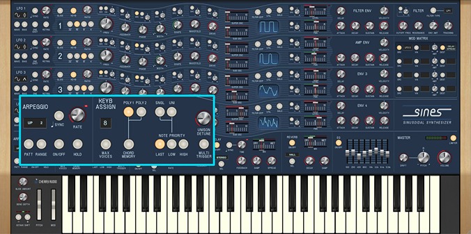 Cherry Audio Sines Synthesizer UI 4