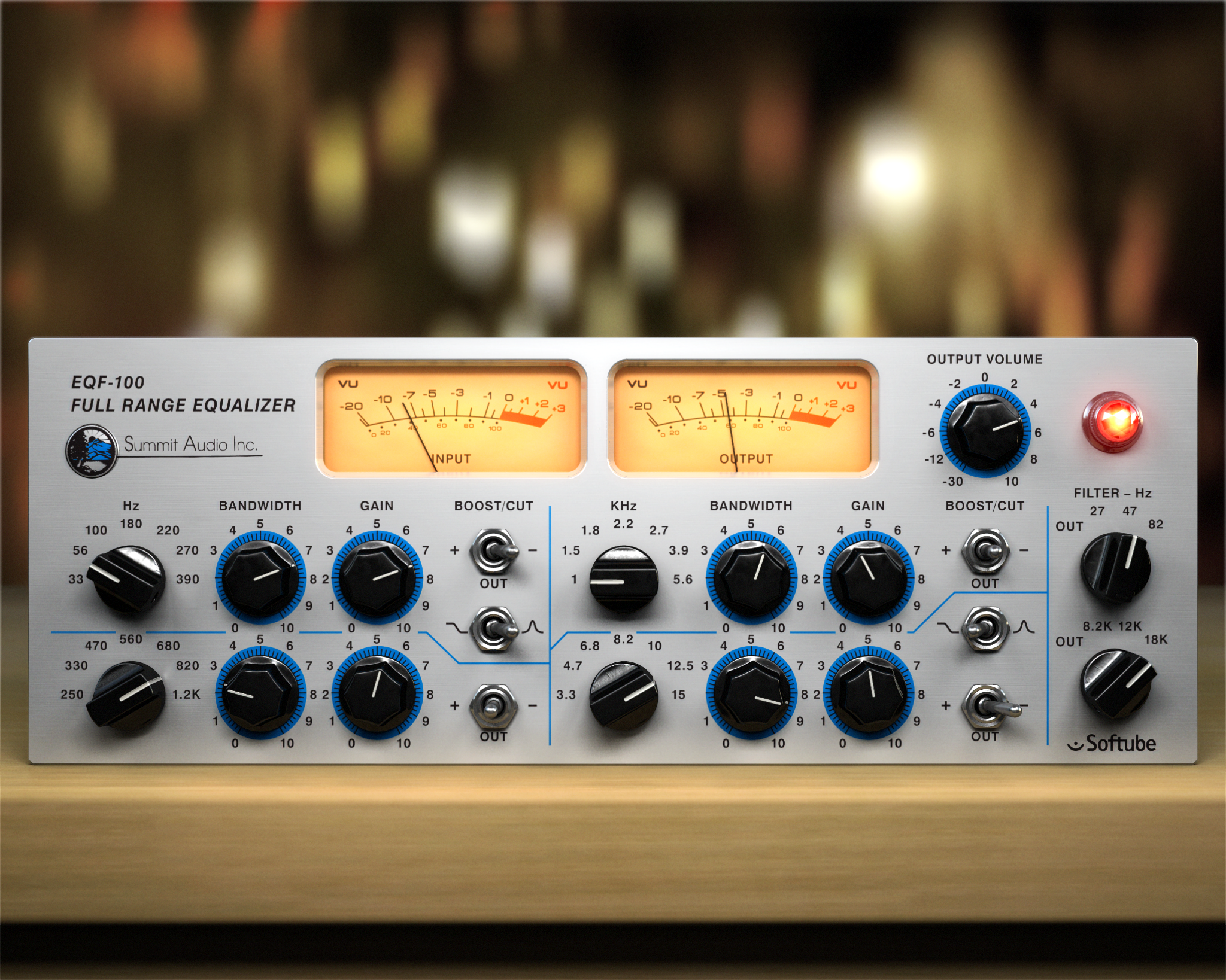 Summit Audio EQF-100 Full Range Equalizer User Interface (Colour Background)