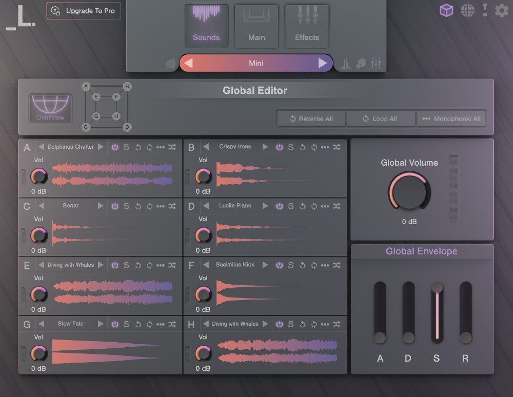 Lunacy Audio CUBE Mini - UI - Sounds Overview Image