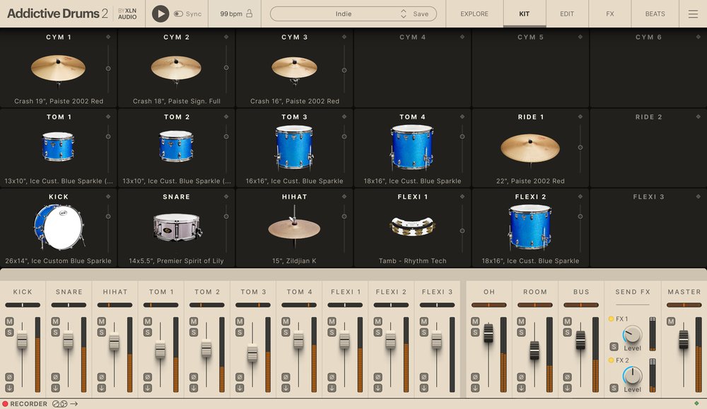 XLN Audio Indie ADpak - Kit View