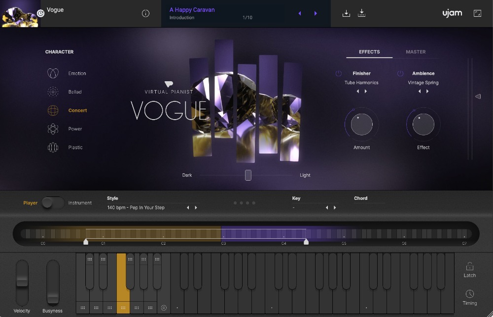 UJAM Virtual Pianist VOGUE - GUI