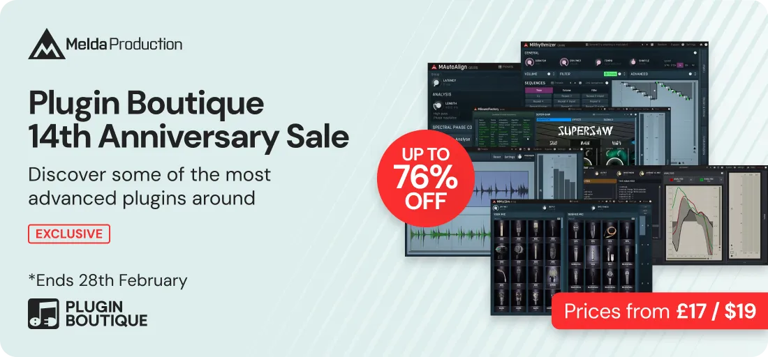 MeldaProduction x Plugin Boutique 14th Anniversary Sale (Exclusive)