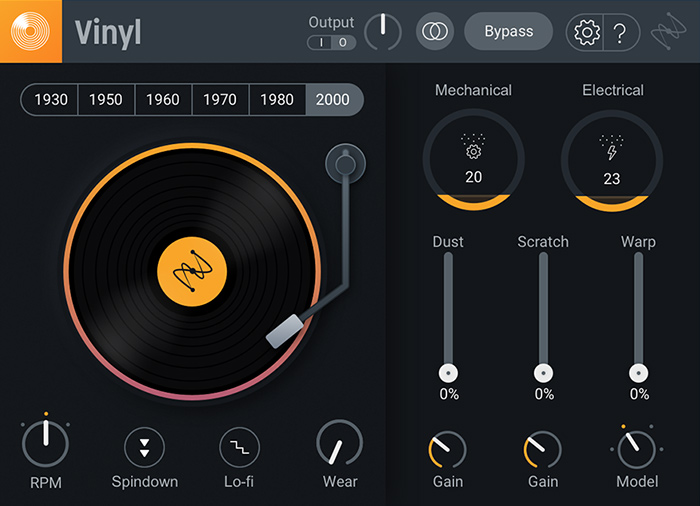 iZotope Vinyl - Main UI