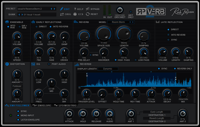 Rob Papen RP-VERB 2 - User Interface