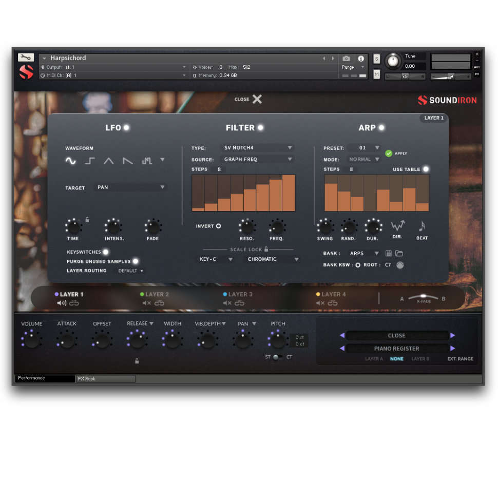 Soundiron Harpsichord - Advanced Page