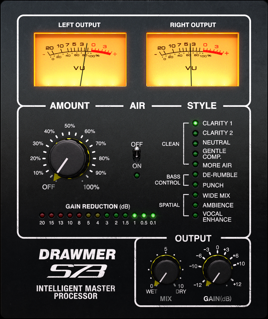 Softube Drawmer S73 Intelligent Master Processor User Interface