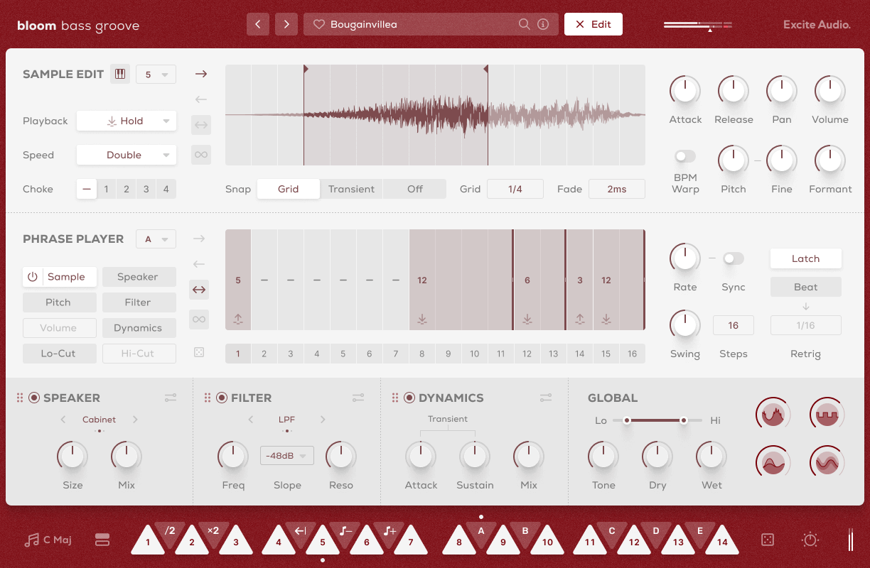 Bloom Bass Groove - Edit Page Sample
