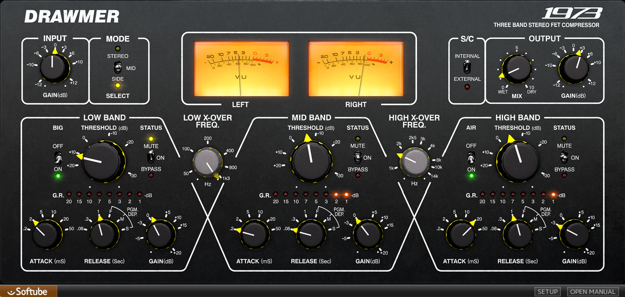 Drawmer 1973 Multi-Band Compressor User Interface