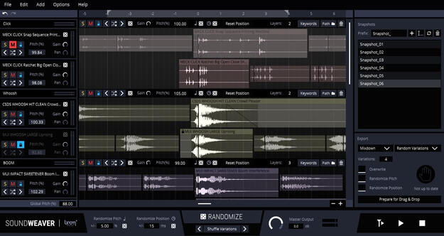 SoundWeaver interface