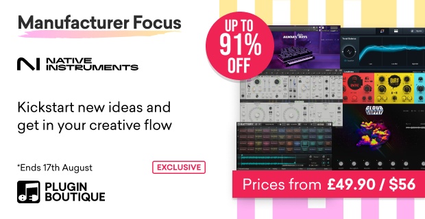Native Instruments Manufacturer Focus Sale, Save up to 91% at Plugin Boutique