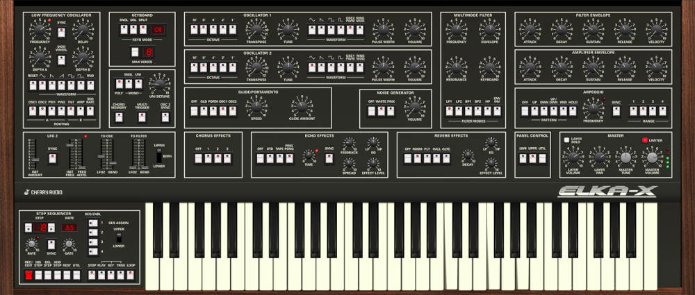 Cherry Audio Elka X Synthesiser GUI