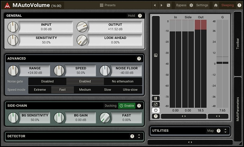 MAutoVolume - User Interafce
