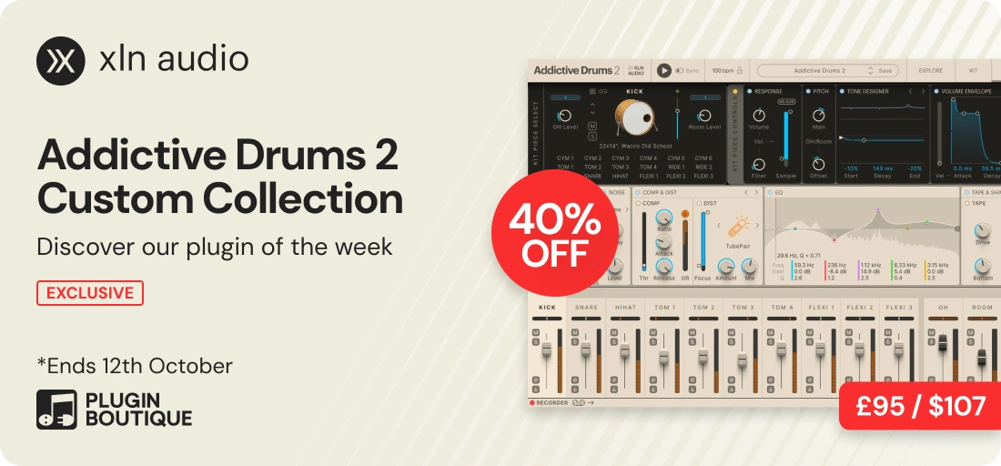 XLN Audio Addictive Drums 2 Custom Collection Plugin of the Week Sale (Exclusive)
