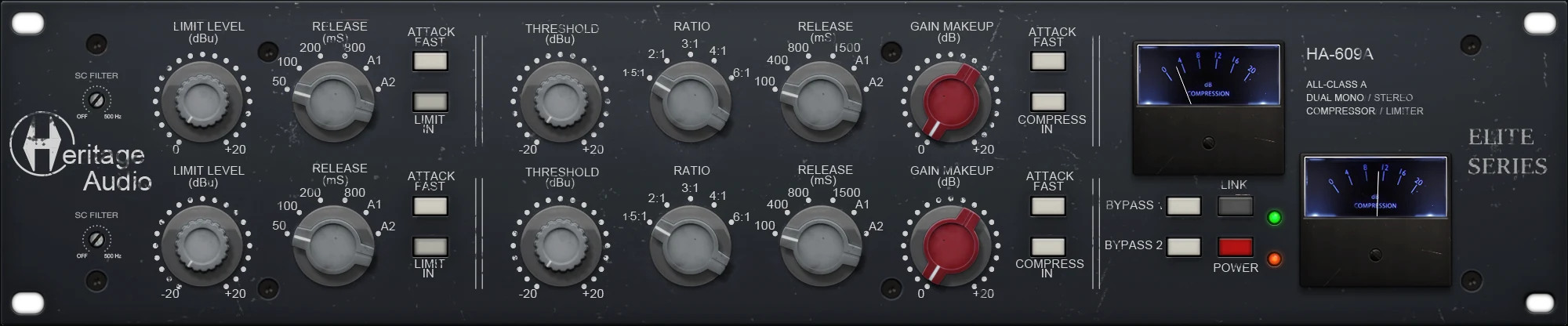 HA-609A Dual Mono/Stereo Compressor/Limiter - UI 2