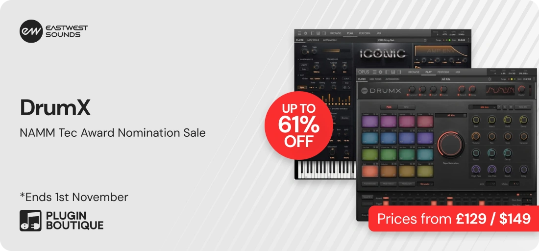 EastWest Sounds DrumX NAMM Tec Award Nomination Sale