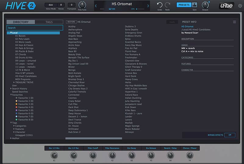 U-he Hive 2 Synth - Browser