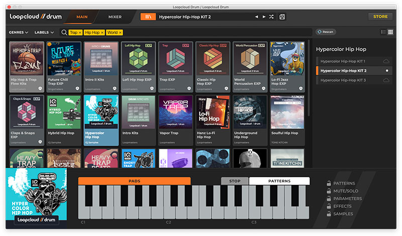 Loopcloud DRUM - Drum Store UI 2