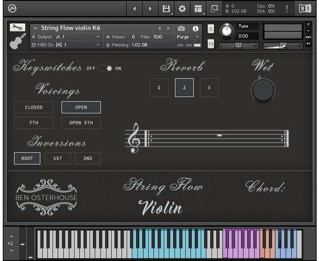 String Flow Violin interface