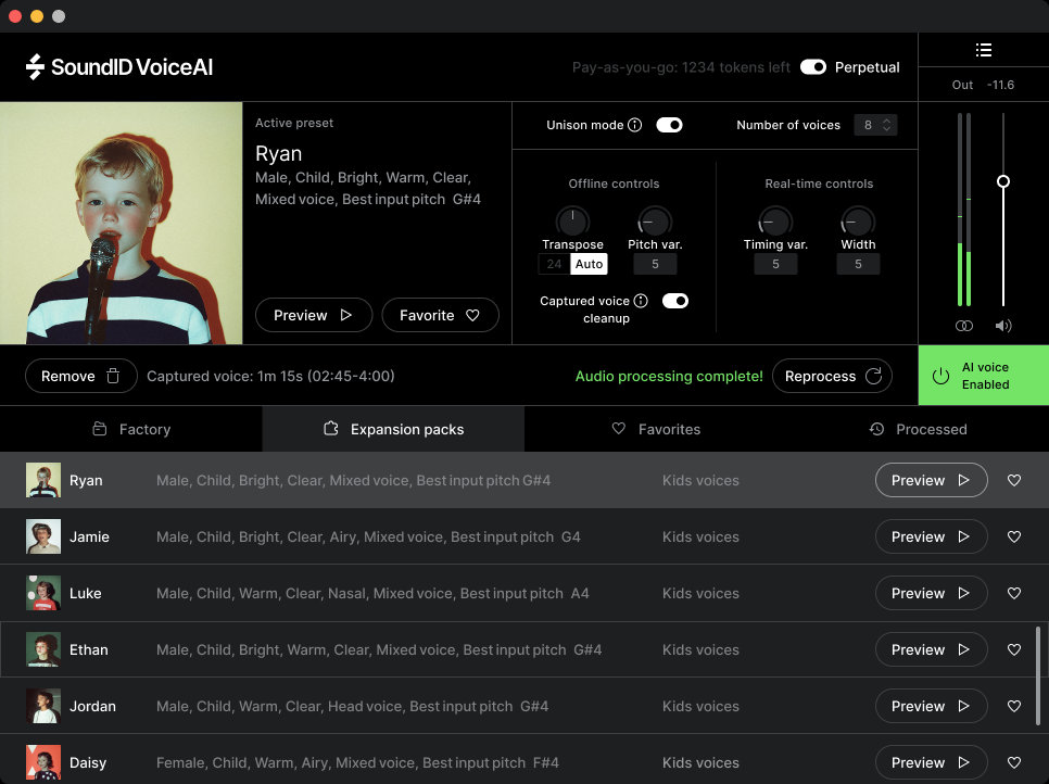 SoundID VoiceAI Kids Voices Expansion Pack - UI 1