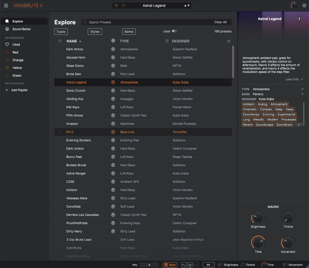 MiniBrute V - Library UI