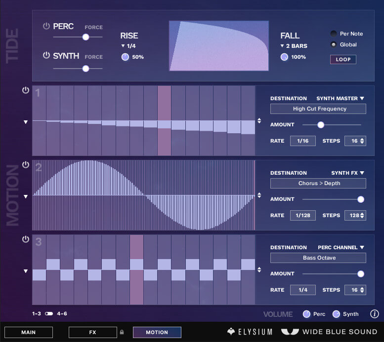 Wide Blue Sound ELYSIUM - Motion Page
