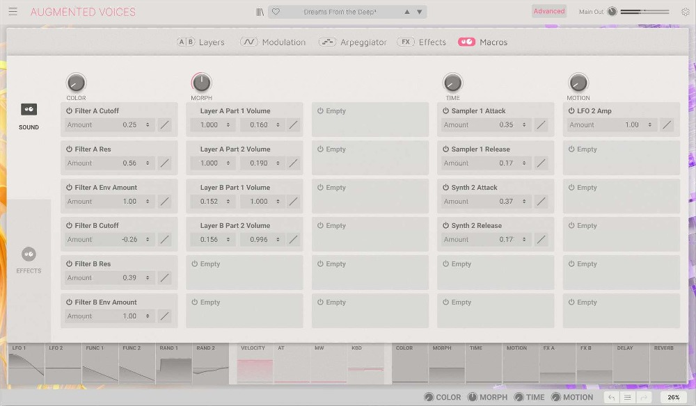 Arturia Augmented VOICES - Macros View