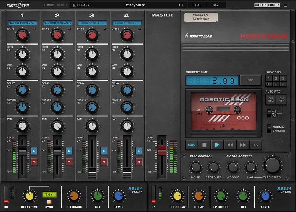Robotic Bean Portatron - Windy Snaps Panel GUI