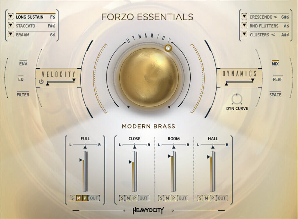 Heavyocity FORZO Essentials - User Interface Main