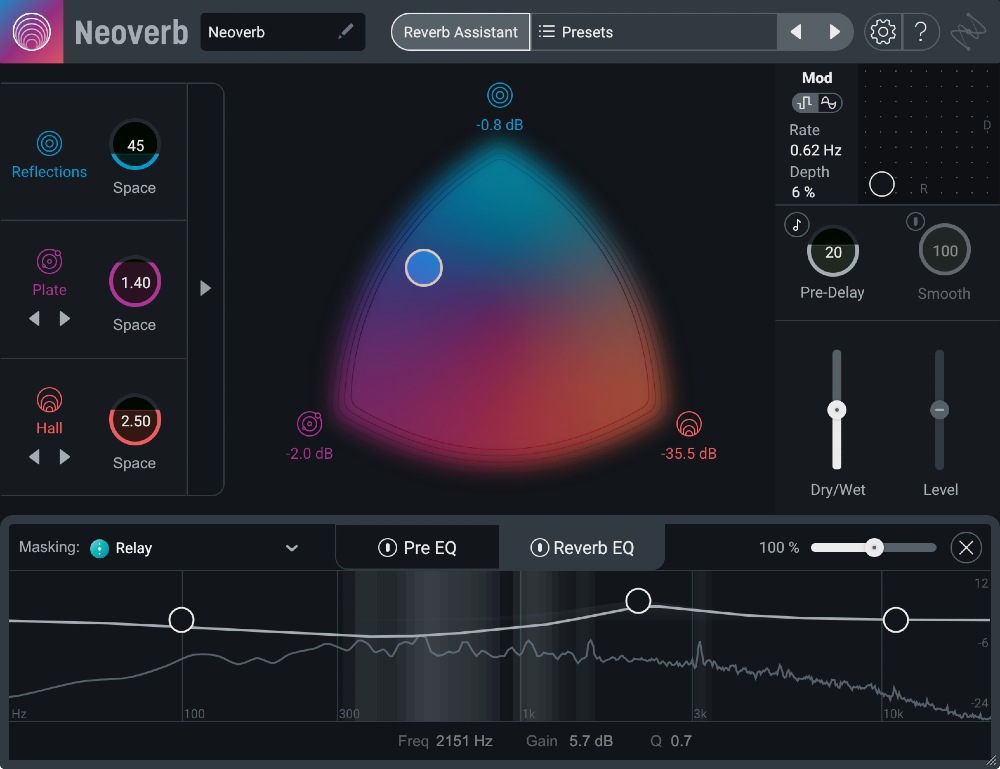 iZotope Neoverb - User Interface - Masking Meter