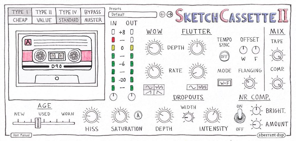 Aberrant DSP SketchCassette II - User Interface