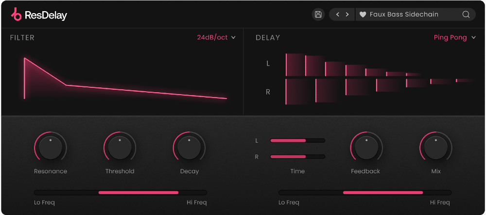 Plugin Boutique ResDelay - User Interface