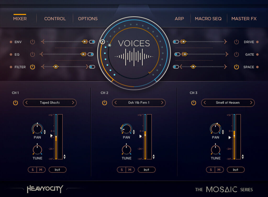 Mosaic Voices - User Interface (Mixer)