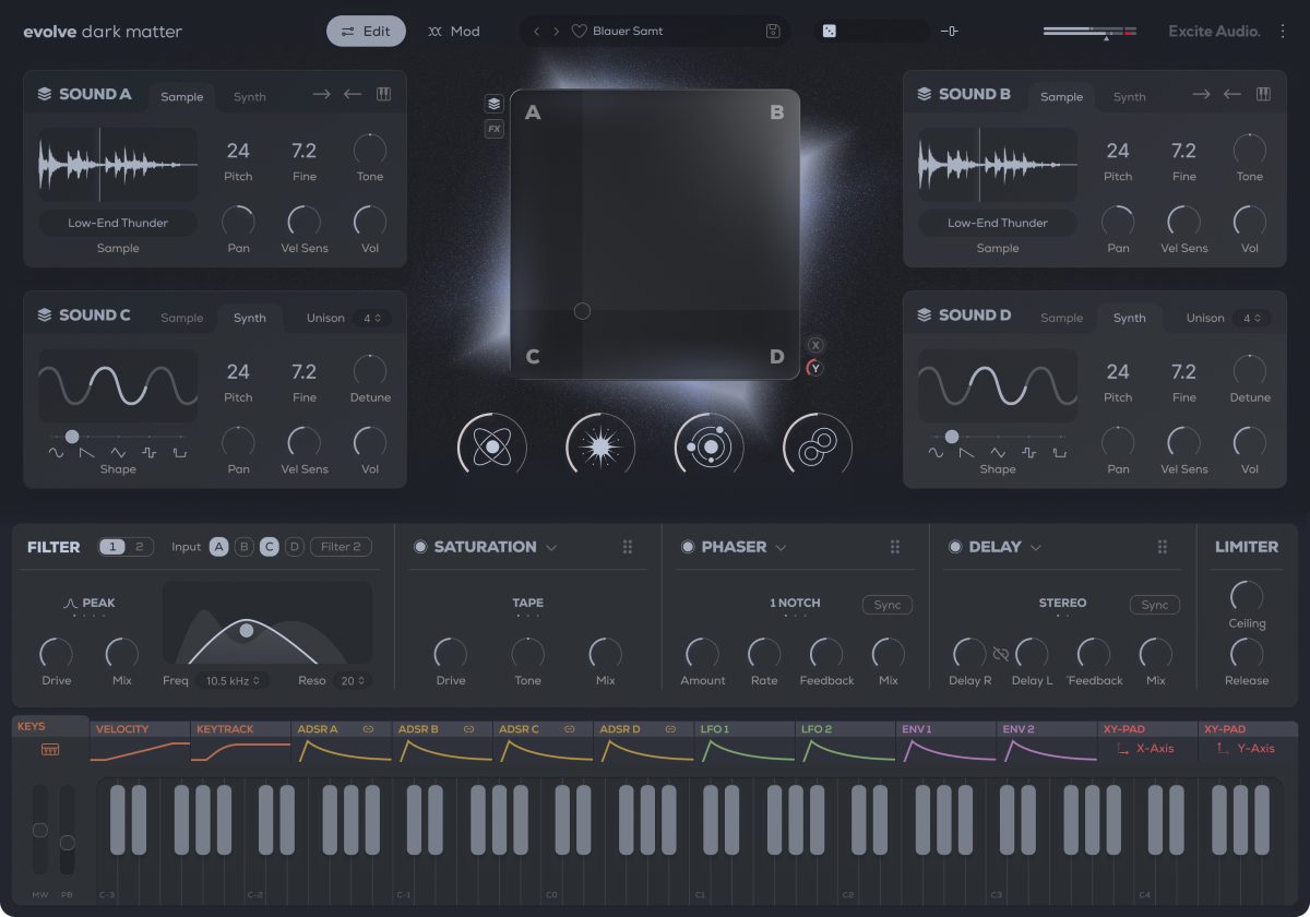 Excite Audio Evolve Dark Matter - Edit Page Keys