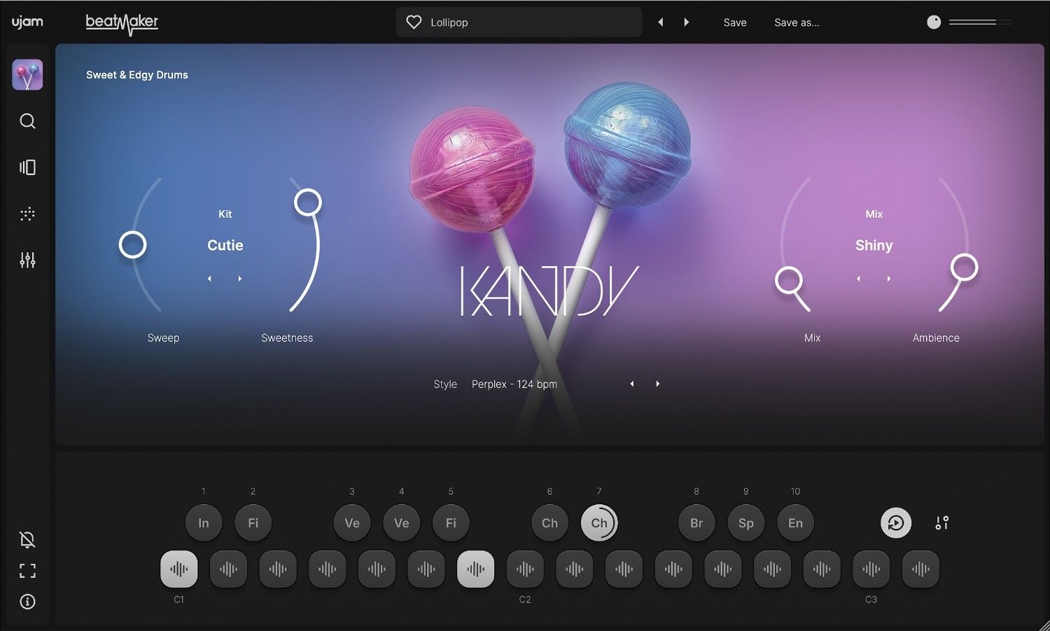 UJAM Beatkmaker KANDY - User Interface
