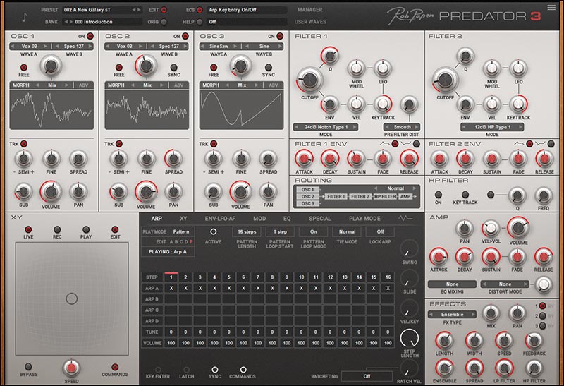 Rob Papen Predator 3 - Arp Pattern UI