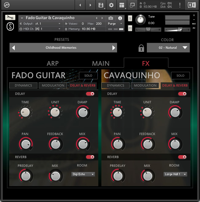 Sonuscore Origins Vol.8: Fado & Cavaquinho - FX Reverb GUI