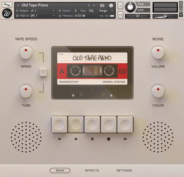 Old Tape Piano GUI Image