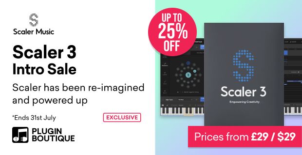 Scaler Music Scaler 3 Intro Sale (Exclusive), Save up to 25% at Plugin Boutique
