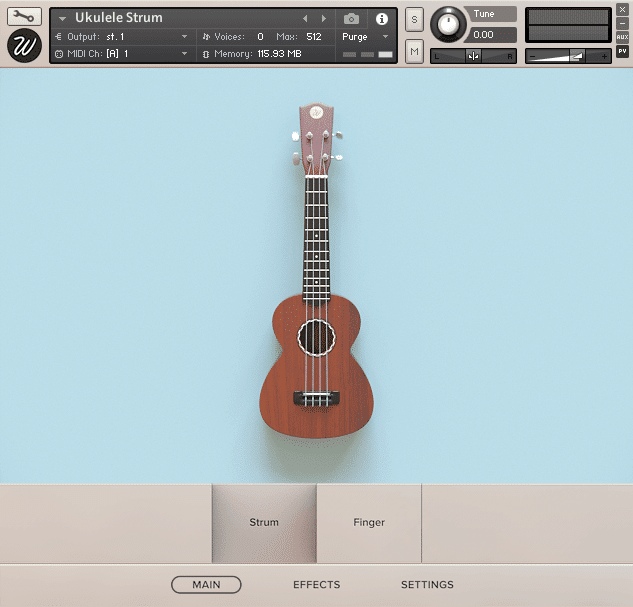 Wavesfactory Ukulele Collection - User Interface