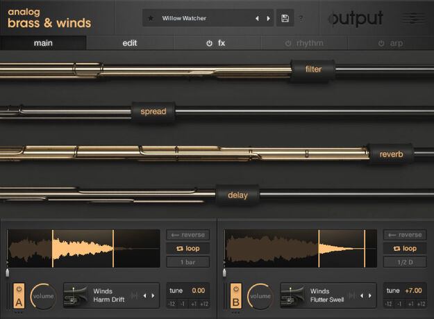 Output ANALOG BRASS & WINDS Kontakt Instrument screenshot