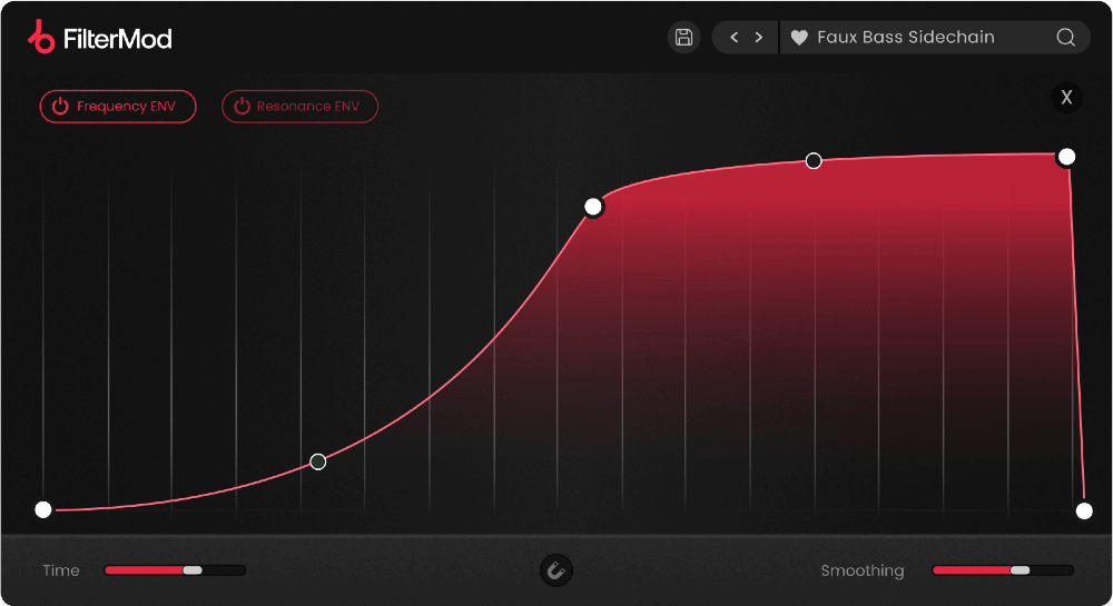 Plugin Boutique FilterMod - User Interface (Modulation Page)