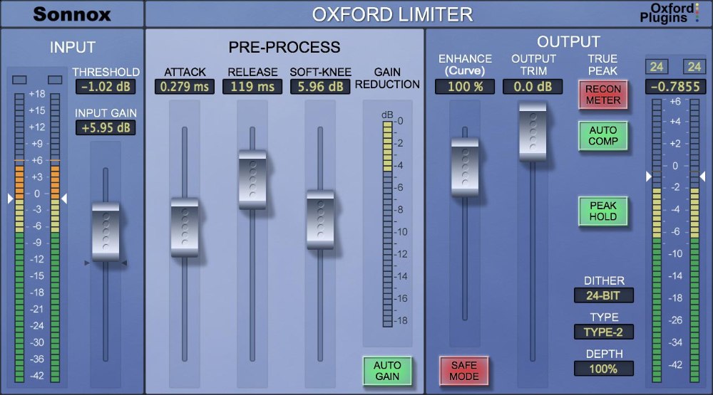 Oxford Limiter V3 Main User Interface