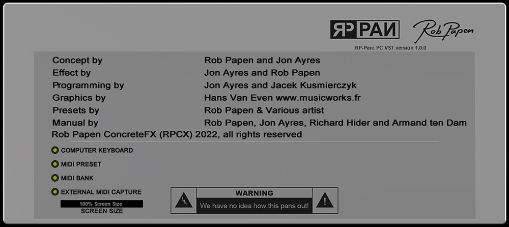 Rob Papen RP-PAN - Back Panel