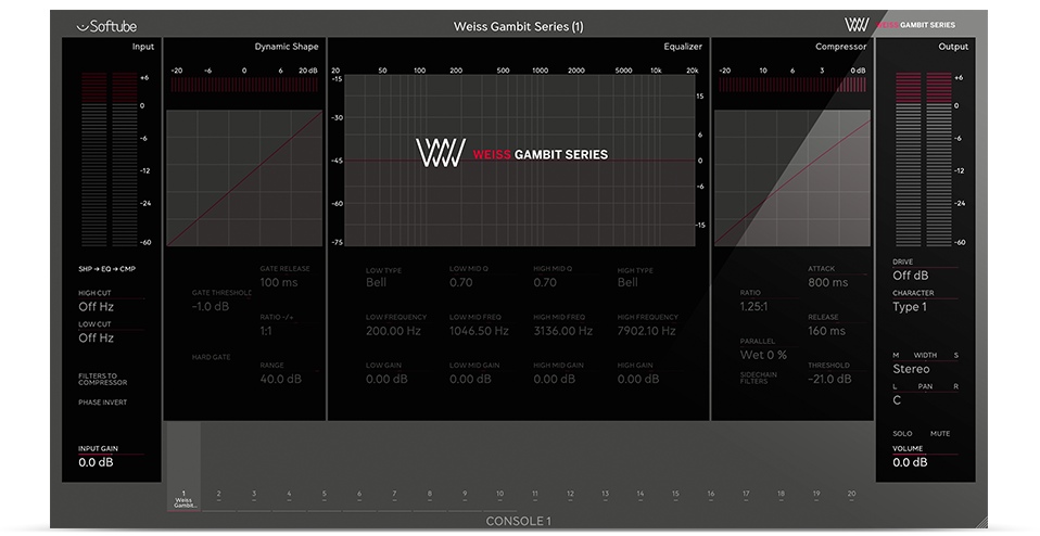 Softube Weiss Gambit Series For Console 1  - User Interface