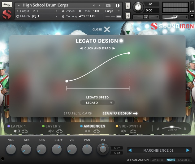 Soundiron High School Drum Corps - Legato View