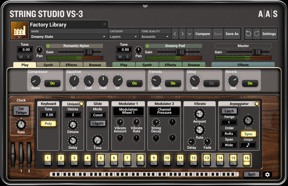 AAS String Studio VS-3 - Main User Interface